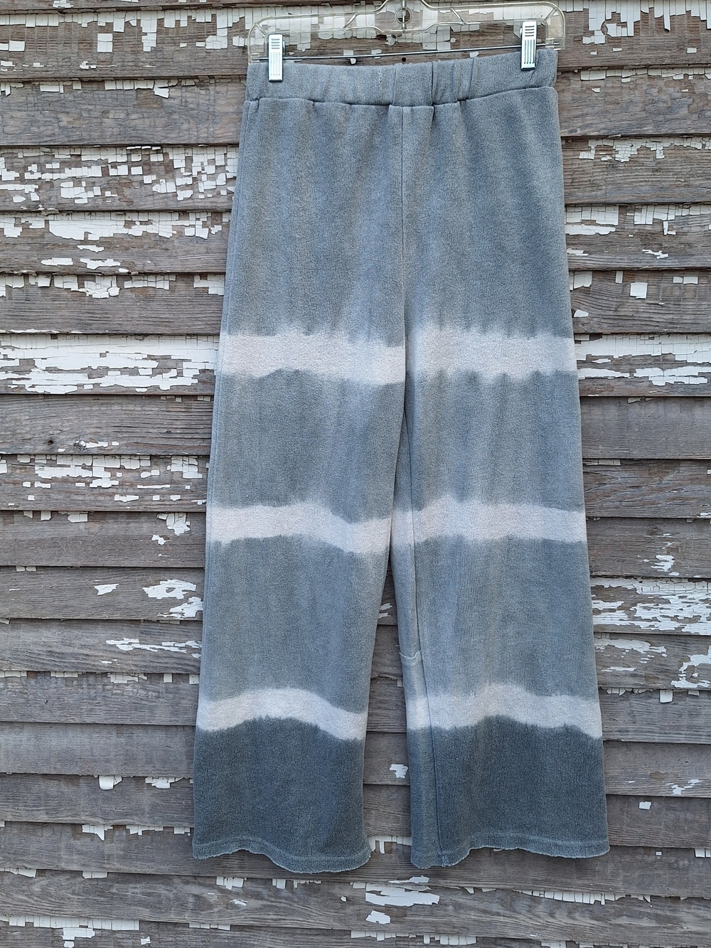 POL Gray and White Tie-Dye Wide Leg Sweatpants Size Small
